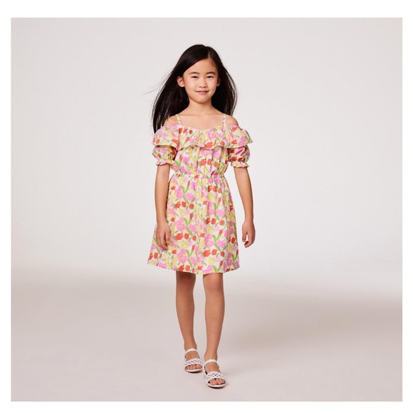 NWT 2T Janie & Jack Tickle Me Pink Floral cold shoulder dress - Picture 4 of 4